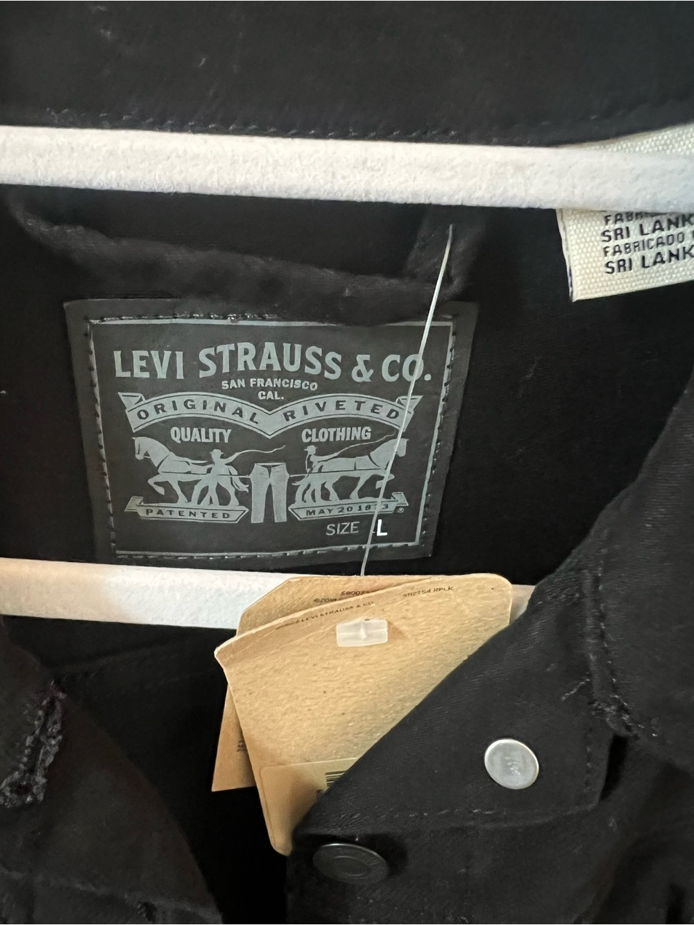 NWT Levi’s Original Trucker Jacket – Women’s Large – Black - Picture 10 of 11